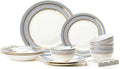 Plates and Bowls Sets for 4 1st-Class Bone-China Dinnerware Sets 19 Pieces Porcelain Dinner Dish Sets Handcrafted Golden Trim Tableware Set Home Décor Dinnerware 45% Bone Meal (Gold)