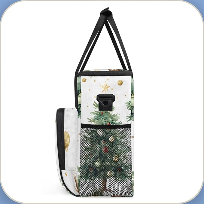 Christmas Tree Coffee Maker Carrying Bag Christmas Festivals Travel Storage Bag Compatible with K-Mini or K-Mini Plus Single Serve Coffee Brewer Carrying Case with Multiple Pockets &amp Shoulder St