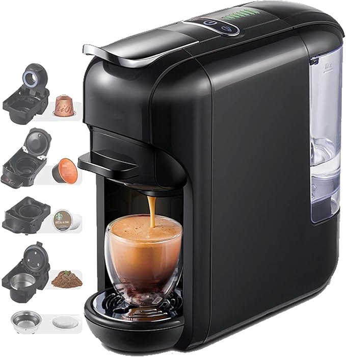 5-in-1 Coffee MachineCapsule Coffee Machine 7-Speed Water Level AdjustmentHot and Cold Switchable19bar High Pressure Extraction600ml Water TankCompatible with a Variety Of Capsules