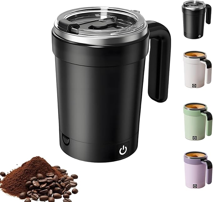 2026 New Electric Coffee Mug with a Built-In Lcd Thermometer Perfect for Brewing Coffee Milk Cocoa Etc Made of 304 Stainless Steel Upgraded Digital Touchscreen Mode (Black)