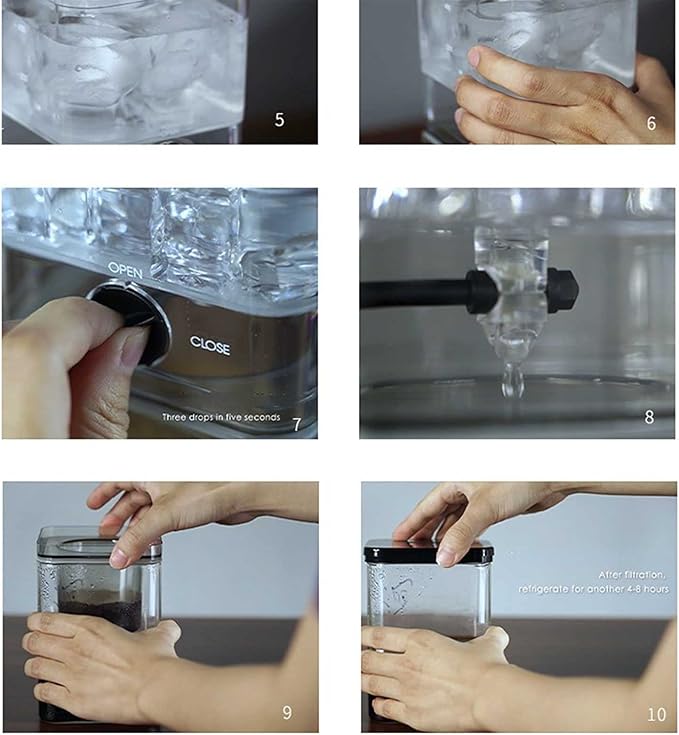 Ice Drip Coffee Pot Square Cold Brew Square Pot Coffee Teapot Coffee Maker for Kitchen Office Use