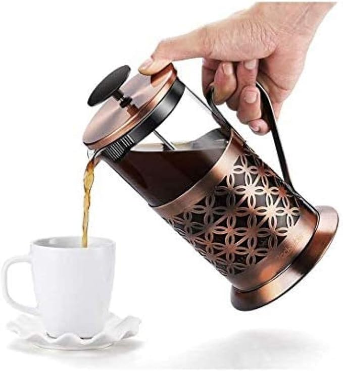 French Press Stamp Pot Coffee Maker Double Walled French Press Coffee Maker Made of Glass Incl. Stainless steel coffee filter
