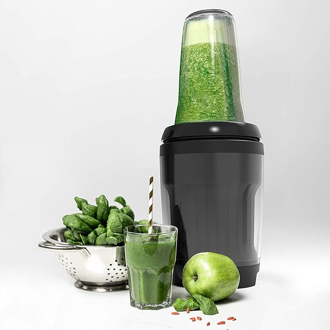 Promixx MiiXR X7 Personal Blender for Shakes and Smoothies - with Performance Nutrition Protein Mixer X-Blade and Shaker Bottle Agitator Smoothie Blender/Maker Highly Efficient (7 Piece Set)
