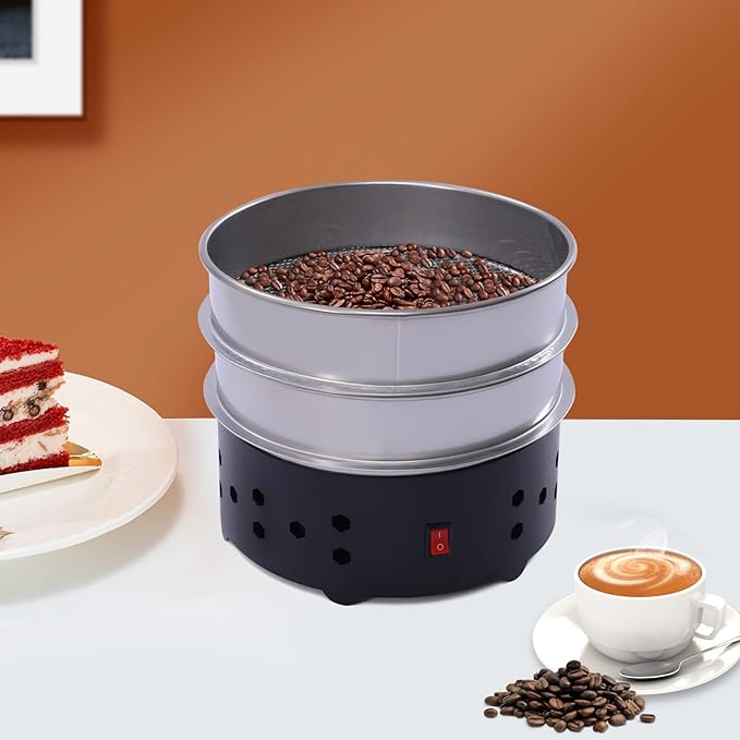 1.3lb Coffee Bean CoolerElectric Coffee Beans Cooling Machine ChaffElectric Roasting Cooling Machine w/304 Stainless Steel Mesh Double Layers Collect Coffee Chaff for Home Cafe Roasting Cooling 600g
