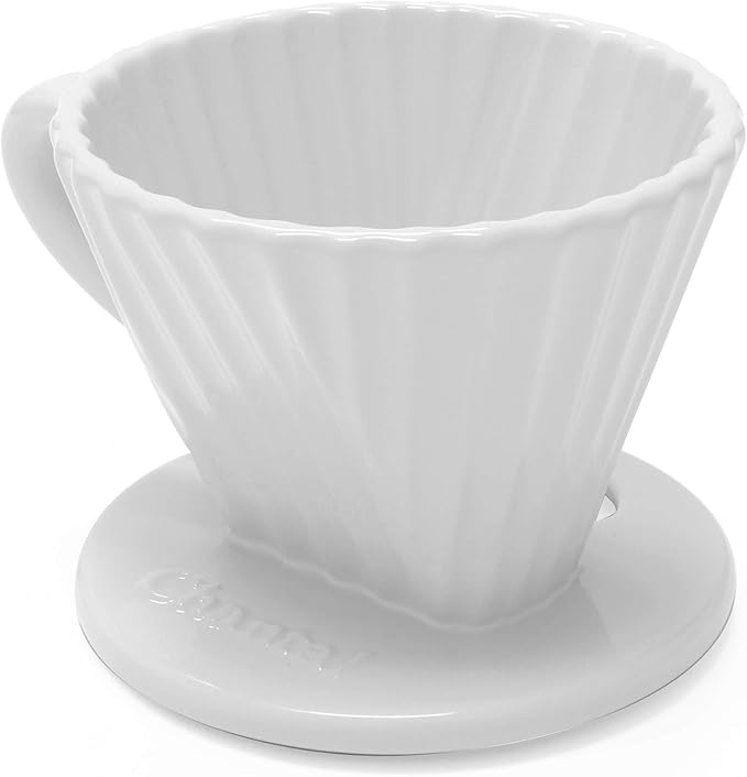 Chantal Lotus ceramic pour over coffee dripper 8 ounces White