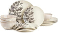 12-Piece Stoneware Dinnerware Set Home Restaurant and Hotel Use Plate and Bowl