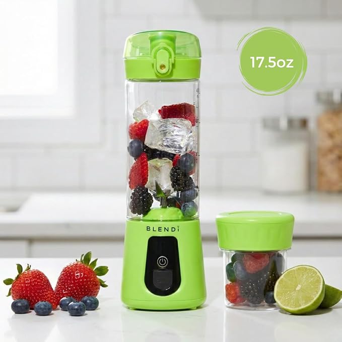 BLENDi Pro+ Portable Blender (New 2025 Model 17.5oz Lime) – Upgraded 120W Motor USB-C Rechargeable Cordless Personal Blender Smoothies &amp Shakes – BPA-Free Self-Cleaning Travel-Friendly