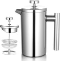 French Press Coffee Maker with Scale 304 Stainless Steel French Press 17OZ Double-Wall Insulated Food Grade Suitable for Kitchen and Travel Camping