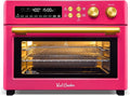 VAL CUCINA Limited Edition Happy Pink Infrared Heating Air Fryer Toaster Oven Extra Large Countertop Convection Oven 10-in-1 Combo 6-Slice Toast Enamel Baking Pan Easy Clean with Recipe Book