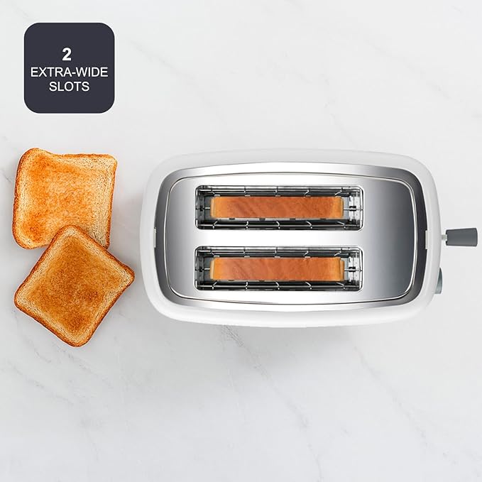 Black+Decker BXTOA820E - Toaster 820 W. 2 wide slots 7 grid levels System with removable pliers. Functions: Stop heat and defrost. Tray to collect crumbs. Non-slip feet.