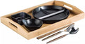 Divided Dinnerware Set 7-Piece Japanese Style with 8 Inch Compartments Plates Bowl and Dish Set Dishwasher &amp Microwave Safe Service for 1 (Color : A)