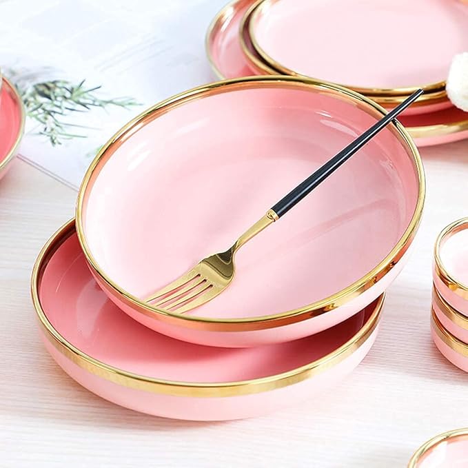 Dinnerware Sets for 2/4/6 - Dinner Plates/Sets - Plate Set - Nordic Style Dishes Set - Plates and Bowls for Home Kitchen and Dinning