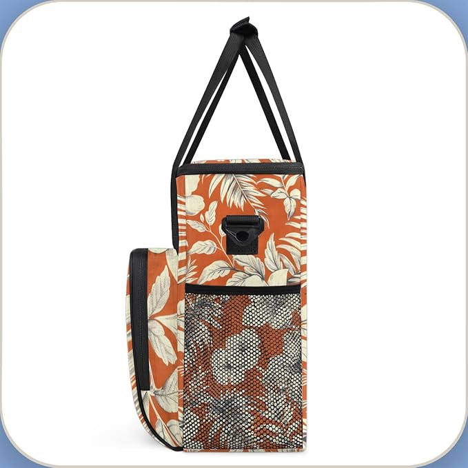 Delicate Flower Coffee Maker Carrying Bag Portable Travel Storage Tote Bag Compatible with K-Mini or K-Mini Plus Single Serve Coffee Brewer Carrying Case with Multiple Pockets &amp Shoulder Strap