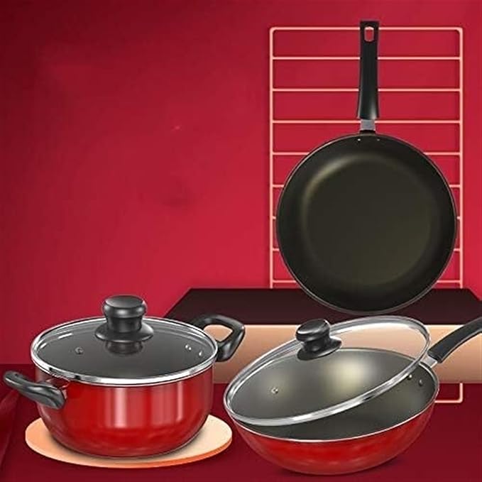 Kitchen Cooking Sets 3 Pcs Stainless Steel Pot Soup Pot Cooking Cookware Non Stick Pan Cooker Kitchen Supplies Cookware Sets