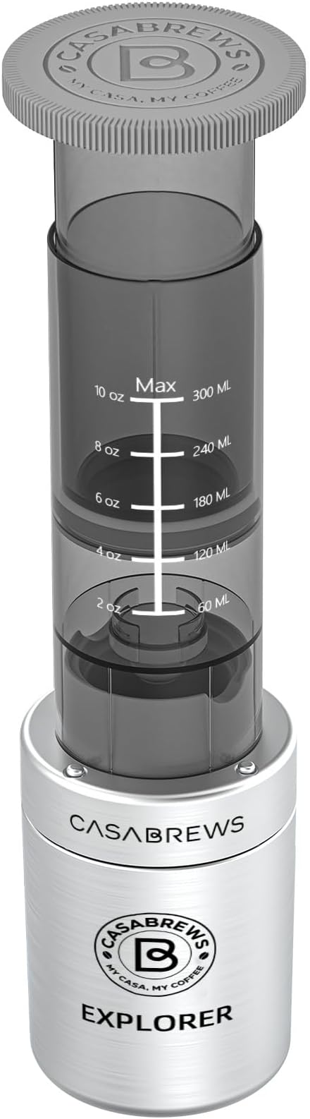 CASABREWS KP3000 Portable Coffee Maker 2 in 1 Small Travel Coffee Machine for K Cup Pod or Ground Coffee Quick Coffee Press Kit with Stainless Steel Cup Cup Lid Straw and Storage Bag