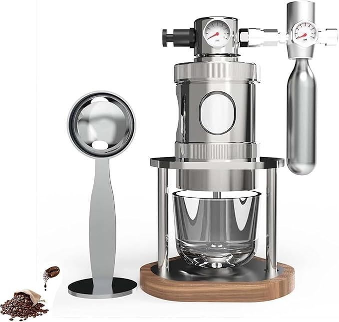 Pneumatic Coffee Machine Manual Air Pressure Espresso Maker with Pressure Gauge Operating Pressure: 1 Bar to 16 Bar