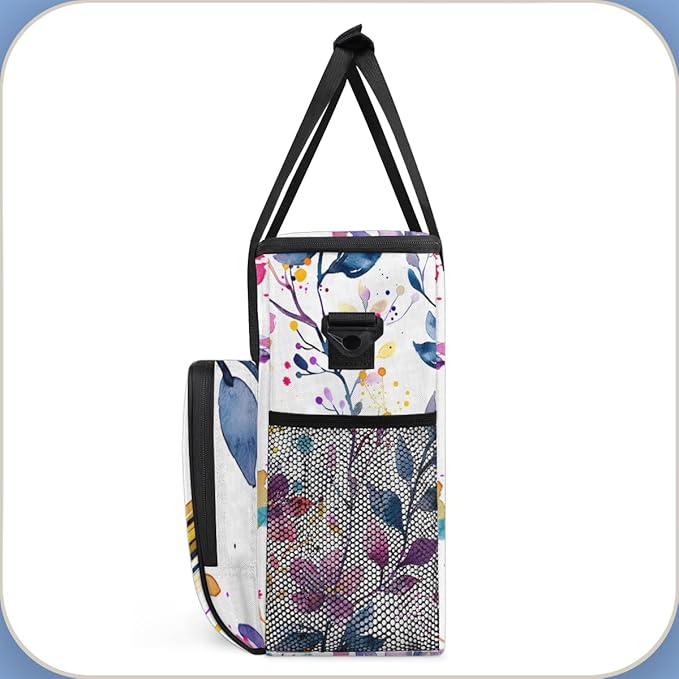 Wild Flower Coffee Maker Carrying Bag Portable Travel Storage Tote Bag Compatible with K-Mini or K-Mini Plus Single Serve Coffee Brewer Carrying Case with Multiple Pockets &amp Shoulder Strap