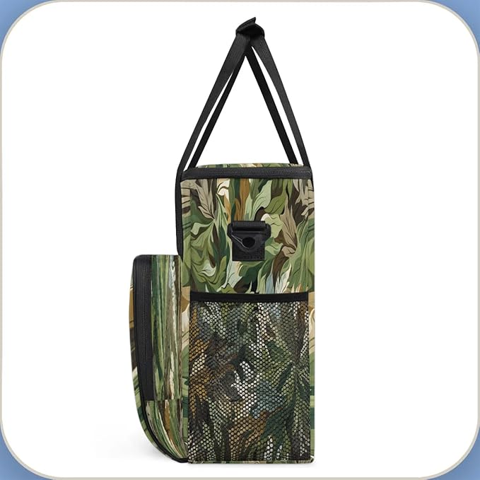 Abstract Camouflage Leaf Coffee Maker Carrying Bag for Keurig K-Mini or K-Mini Plus Storage Portable Coffee Maker Travel Bag