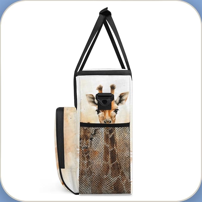 Watercolor Giraffe Coffee Maker Carrying Bag Abstract Giraffe Travel Storage Bag Compatible with K-Mini or K-Mini Plus Single Serve Coffee Brewer Carrying Case with Multiple Pockets &amp Shoulder S
