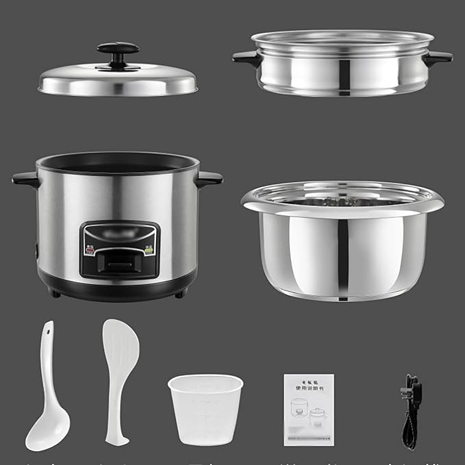 Rice Cooker - Rice Cooker With Steamer (2-6L) Portable Rice Cooker 201 Stainless Steel Inner Pot Intelligent Insulation Make Rice &amp Steam Healthy Food &amp Vegetables for 1-11 People ( Size
