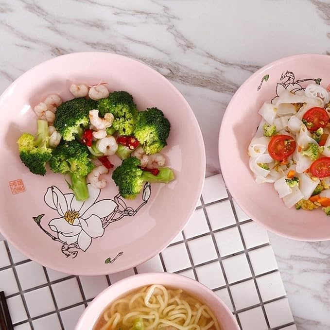 Porcelain Dinnerware Sets Plates and Bowls Sets Fine Porcelain Kitchen Dinnerware Set Plates Dishes Bowls Best for Indoor and Outdoor Party