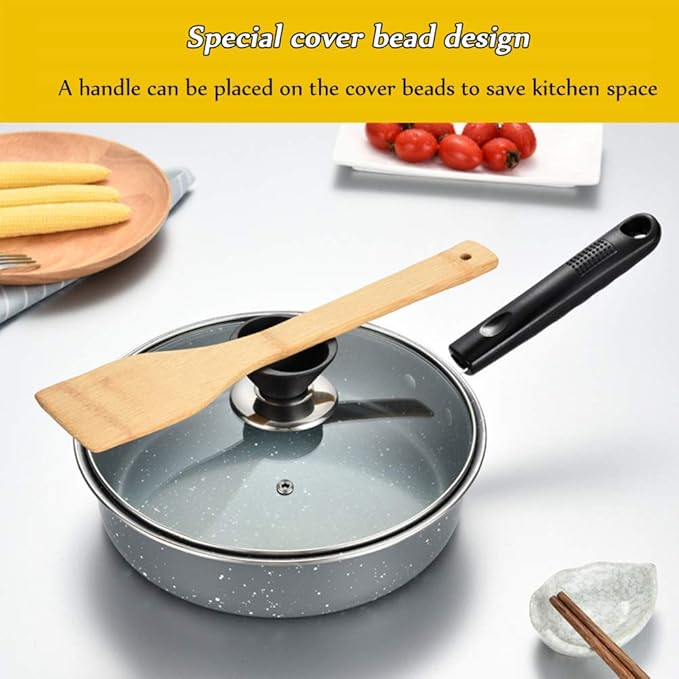Cooking Pot Non Stick Cookware SetsMaifan Stone Cooking Pots and PansFrying Pan and Saucepan Set Suitable for All StovesIncluding Induction3Pcs