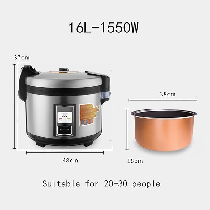 Rice Cooker - 10L-25L Large Capacity Automatic Insulation Multi-function Commercial Electric Rice Cooker Suitable For Hotels Canteens School Restaurant For 10-50 People Rice Cooker ( Size : 16L-1