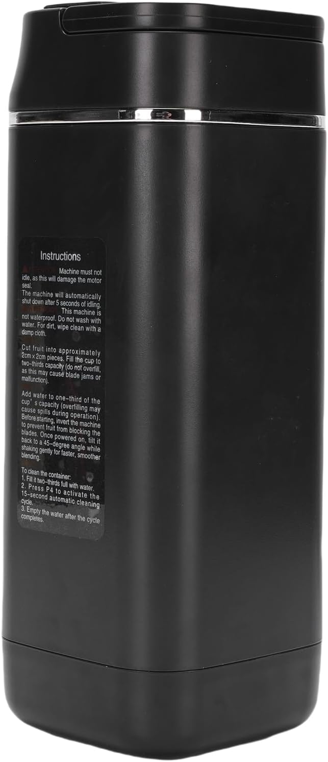 Focket Electric Juicer Cup USB Charging Portable Blender with Digital Display for Home Office Outdoor Use (Black)