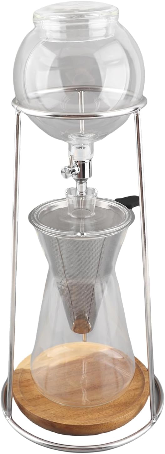 ZJchao Dripper Hand Brew Coffee Maker Premium Borosilicate Glass Heat Proof Portable Cold Brew Coffee Maker for Home Bar and Hotel Use Transparent