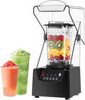 Commercial Blender Smoothie Maker 2L Electric Stand Mixer 17000rpm Blade Ice Crusher with Sound Enclosure 5 Presets Silent Broken Wall Cooking Machinefor Smoothie Fruits