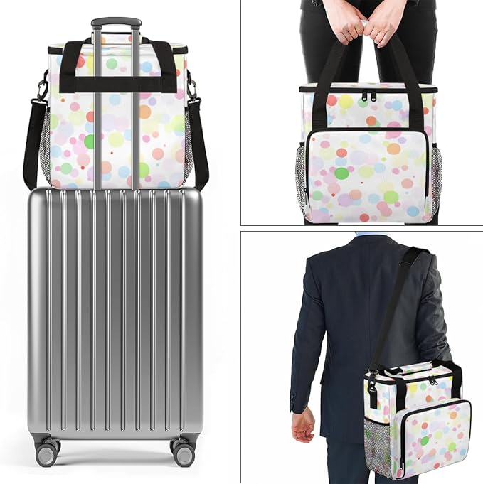 Tie Dyeing Coffee Maker Carrying Bag Sequin Portable Travel Storage Tote Bag Compatible with K-Mini or K-Mini Plus Single Serve Coffee Brewer Carrying Case with Multiple Pockets &amp Shoulder Strap