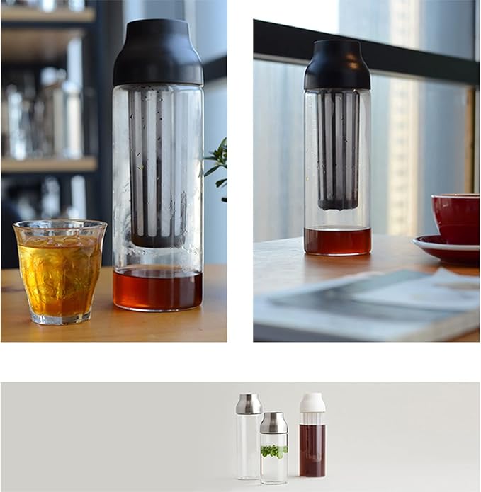 Coffee Maker Cold Brew Ice Brew Coffee Espresso Teapot Glass Bottle Glass Kettle Ice Drip Kettle Cold Kettle 1L Kitchen MachineBlack