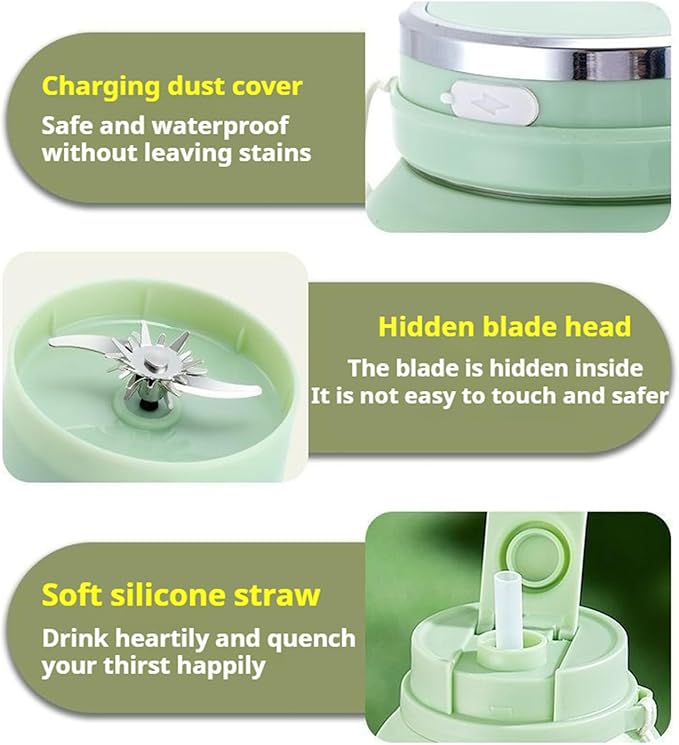 Electric Citrus Juicer 28 Oz with Straw and Two Lids BPA-Free Portable Blender Cups for Fresh Juice Large-Capacity Wireless Blenders Rechargeable for Smoothies Shakes Food Prep (2 Pcs)
