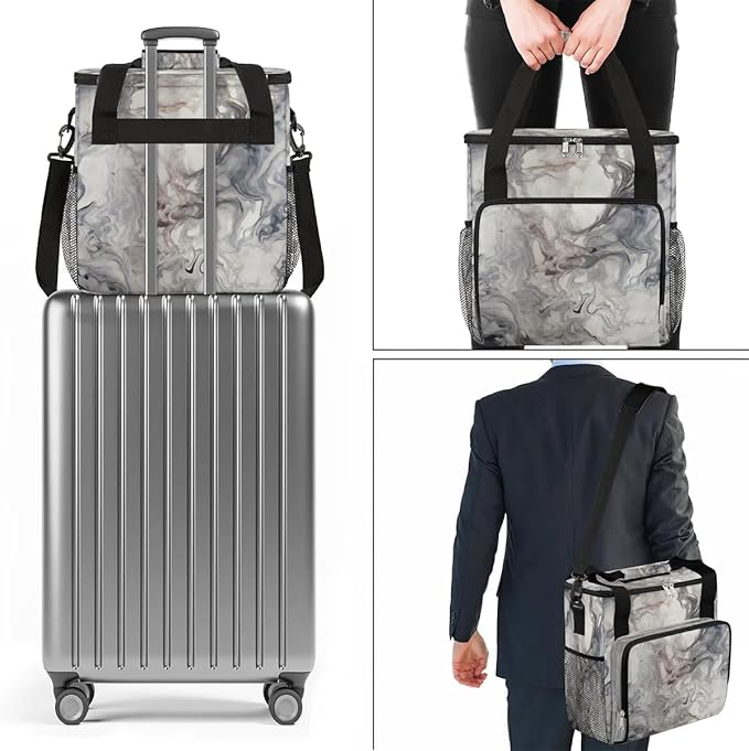 Retro Marbling Texture Coffee Maker Travel Bag for K-Mini or K-Mini Plus Single Serve Coffee Brewer Portable Storage Tote Case for Tarvel