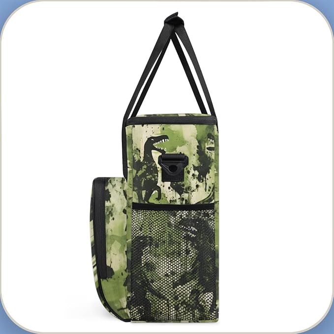 Camouflage Dinosaur Coffee Maker Carrying Bag Portable Travel Storage Tote Bag Compatible with K-Mini or K-Mini Plus Single Serve Coffee Brewer Carrying Case with Multiple Pockets &amp Shoulder Str