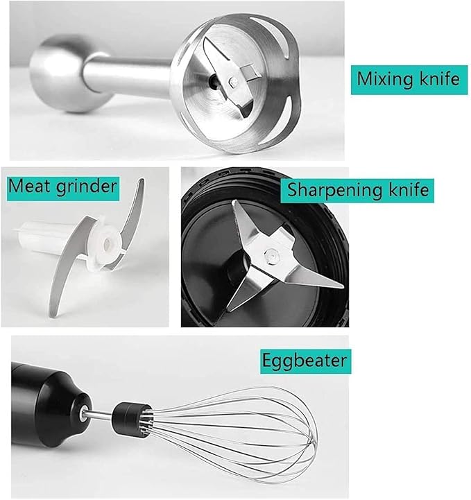 Hand Blender 5-in-1 Immersion Stick Blender 800W Electric Handheld Blender Set with Chopper Container Milk Frother Egg Whisk for Smoothies Sauces Soups