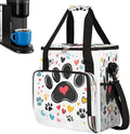 Cartoon Animal Footprints Love Heart Coffee Maker Carring Bag Travel Carrying Storage Tote Bag Compatible with Keurig K-Mini or K-Mini Plus Portable Single Serve Coffee Brewer Case with Pockets