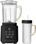 High Performance Countertop Blender System with Personal Blending Cups Ice Crushing Smoothie and Food Processing (Black Sesame)