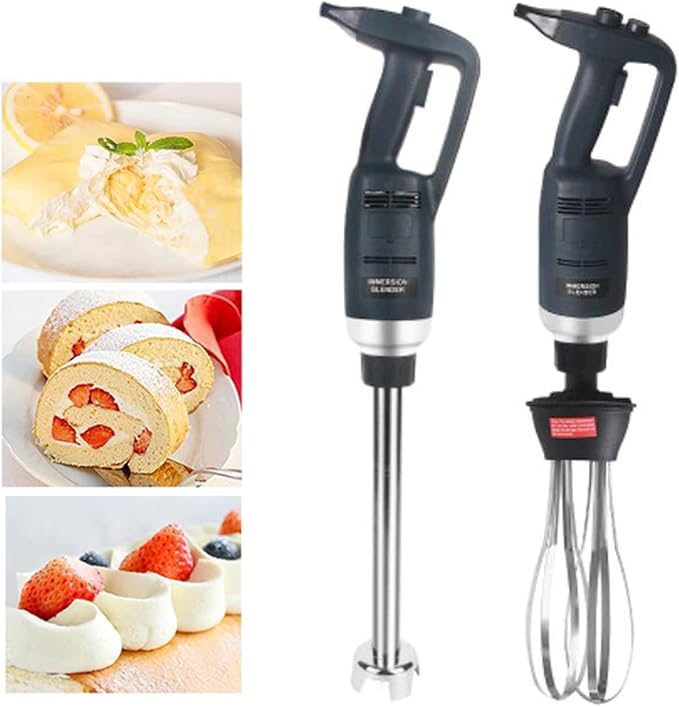 Immersion Blender Handheld Blender Adjustable Speed with Stainless Steel Rod and Whisk Perfect for Soups Sauces and More
