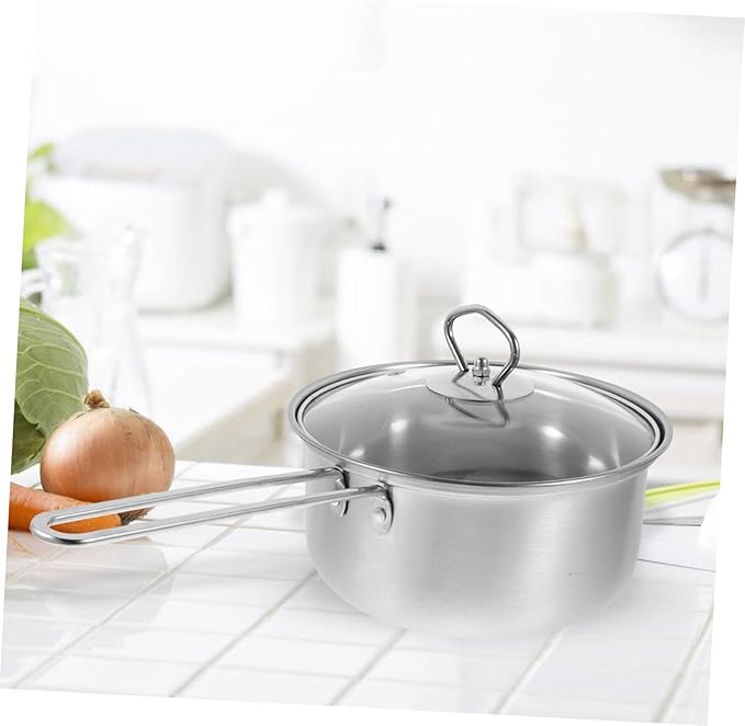 PRETYZOOM Steel Cookware Set Stainless Steel Pot Set Frying Pan Soup Pot Cooking Pan Kitchen Utensil
