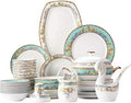 Dinnerware Sets - Luxury Dishes Service Set Ceramics Dinnerware Set with 50-Piece Bowl/Stockpot/Dish/Spoon|Bone China Dinner Sets Porcelain Combination SetOne Color-30piecesOne Color-30pieces