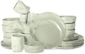 Stone by Mercer Project Atik Modern Stoneware 32-Piece Dinnerware Set Plate and Bowl Set Dish set for 8 Sage-Grey
