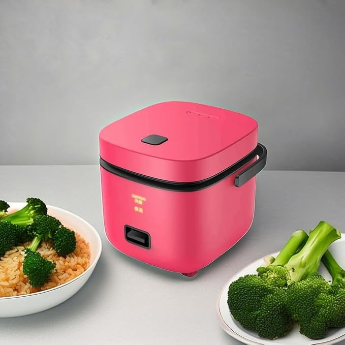 1.2L Mini Rice Cooker - Multi-Function Removable Nonstick Pot for Cooking Rice Soup Stews &amp Oatmeal Suitable for 1-3 PeopleRed
