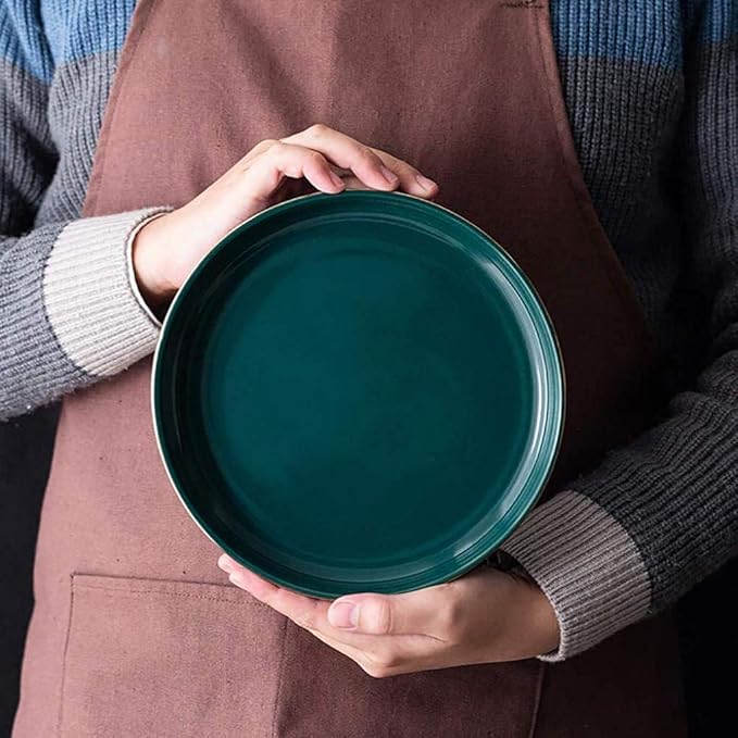 Dinner PlatesPottery Tableware26 Pieces Dark Green Phnom Penh Ceramic Dinner Set for 3-6 People