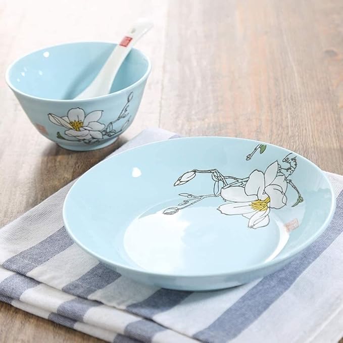 Porcelain Dinnerware Sets Plates and Bowls Sets Fine Porcelain Kitchen Dinnerware Set Plates Dishes Bowls Best for Indoor and Outdoor Party