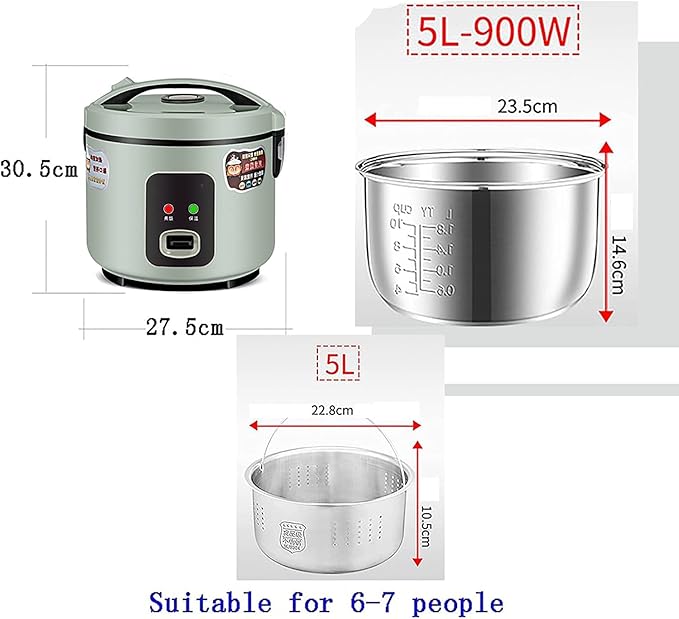 Rice Cooker Household Multifunctional 304 Stainless Steel Double Tank Rice Soup Separation Intelligent Heat Preservation (3L) ()