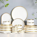 Dinnerware Sets - Luxury Gift Dishes Service Set Dinnerware Sets Service for 2/4/6 Kitchen Plates and Bowls Sets White Luxury Bone China Tableware Nordic Gold Porcelain Dish Set(26Pcs)
