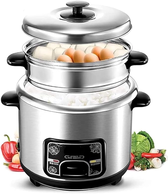 Rice Cookers and Steamer 304 Stainless Steel Food Rice Cooker with Keep-Warm Function (5L) ()