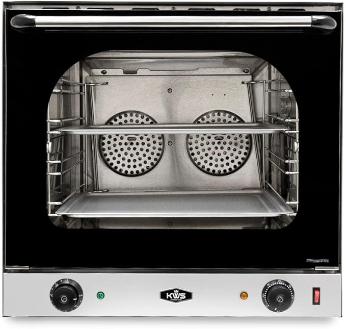KWS CO-3 1600W Commercial Countertop Convection Oven 2 Cu. Ft. - 120V 4-Tier Toaster w/Front Glass Door Electric Baking Oven