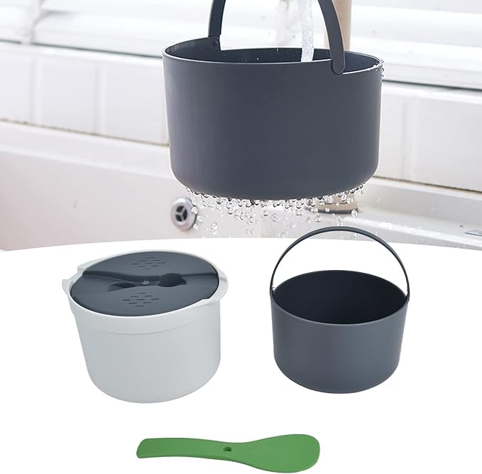 Microwave Rice Cooker 2L Microwave Rice Cooker with Food Grade PP Material Rice Spoon Lid Strainer Steaming Pot for Whole Family Dishwasher Kitchen Cookware (Green)